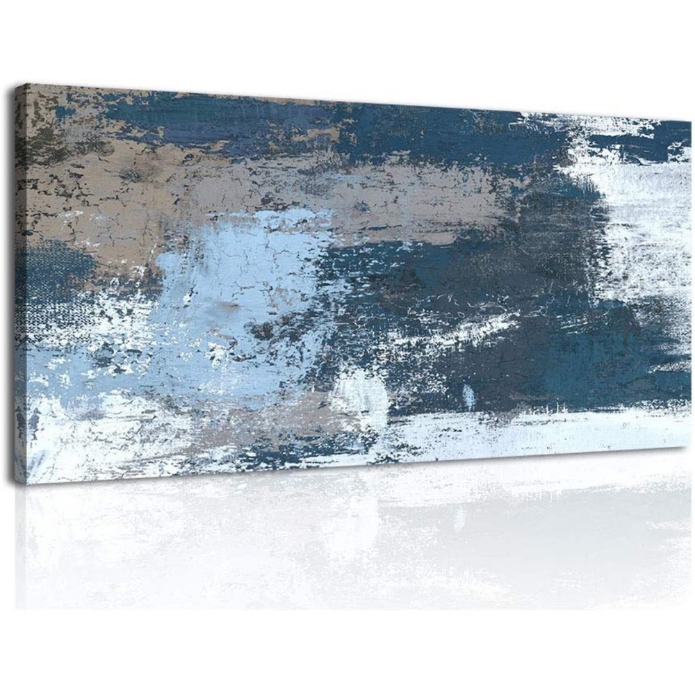 gubodasol Large Dark Black Blue Abstract Wall Art Decor 
Decoration Size: 16×32